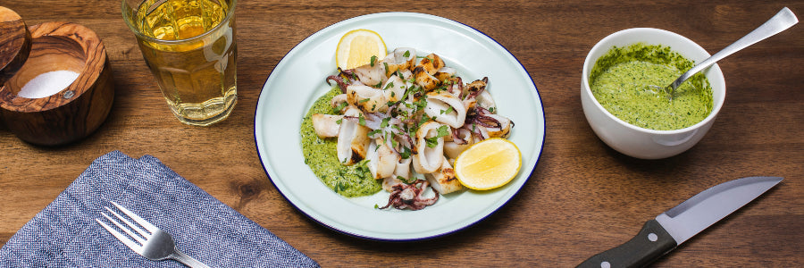 Grilled Calamari With Chimichurri
