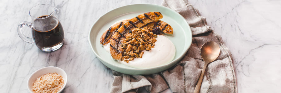 Grilled Banana With Granola