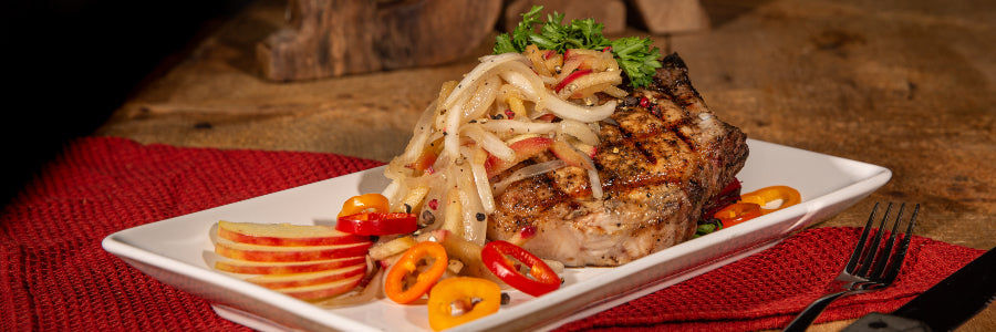 Beer Brined Pork Chops With Apple Chutney