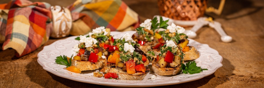 Smoked Vegetable Tapenade Crostini