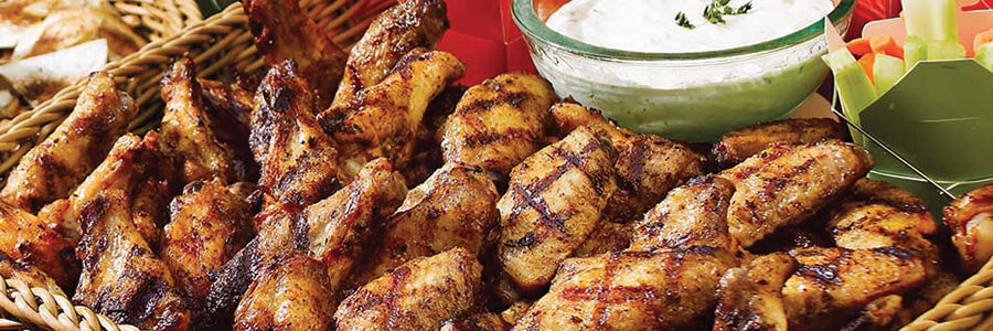 Grilled Chicken Wings With Roquefort Dip