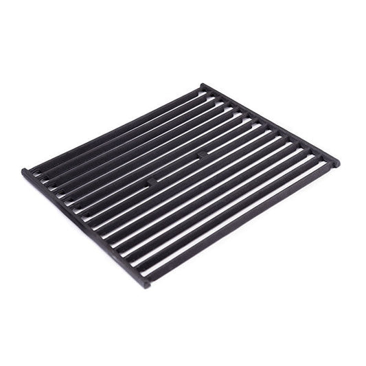 A black cast iron cooking grid for gas grills.