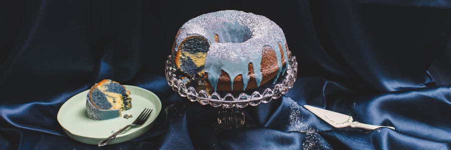 Blue Marble Bundt Cake