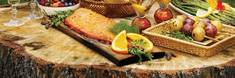 Cedar Plank Salmon With Asian Ginger Marinade