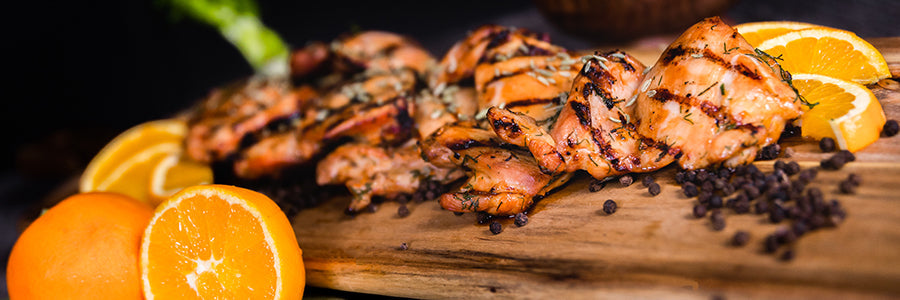 Chicken With Grilled Clementines And Fennel