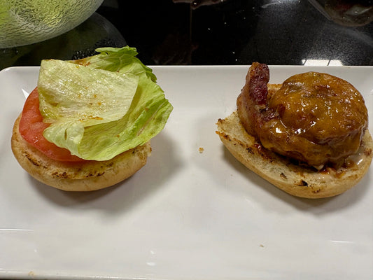 Rolled + Smoked Bacon Cheeseburger