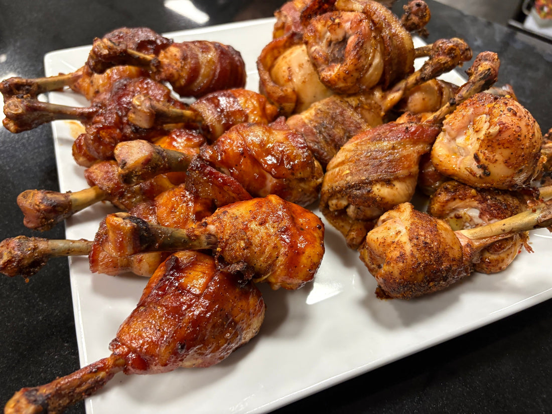 Bacon Wrapped Chicken Drummies