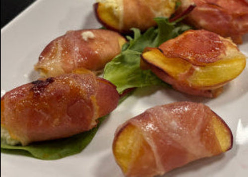 Grilled Nectarines with Ricotta, Prosciutto and Honey