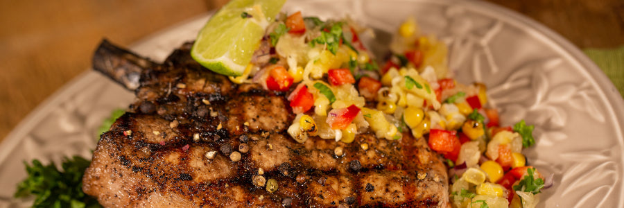 Beer-Brined Pork Chops With Grilled Pineapple And Corn Salad