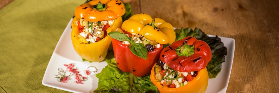 Vegetable Caponata Stuffed Peppers