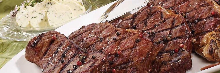 Grilled New York Strip Steak With Blue Cheese Compound Butter