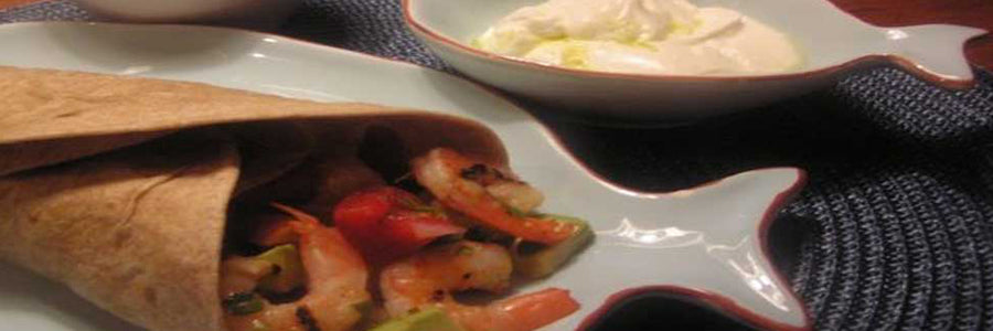 Grilled Shrimp Wraps With Fresh Avocado And Tomato Salsa