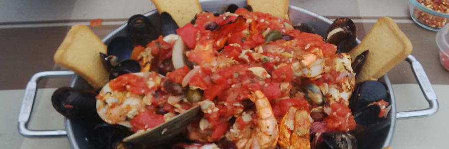 Grilled Seafood Pot With Arrabbiata Sauce