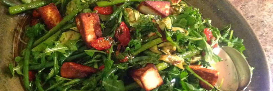 Grilled Asparagus, Zucchini & Manouri
