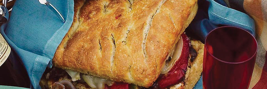 Grilled Focaccia With Chicken & Vegetables