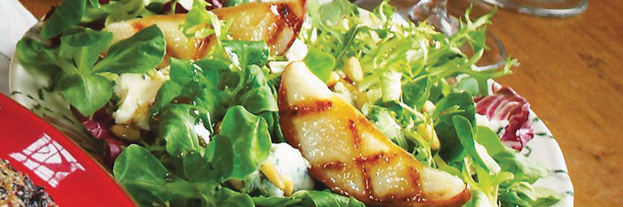 Mixed Green Salad With Grilled Pears & Blue Cheese