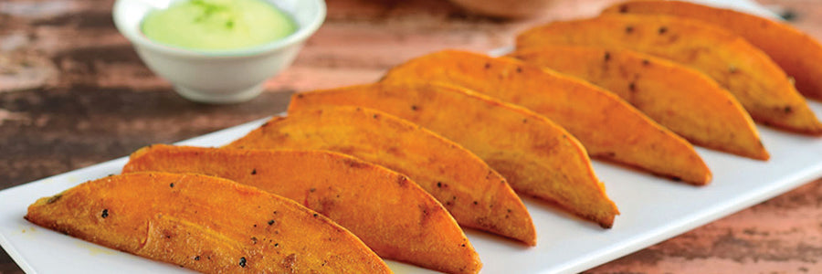Smoked Sweet Potatoes With Avo Dip